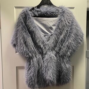 Gray Lavender Faux Fur Vest